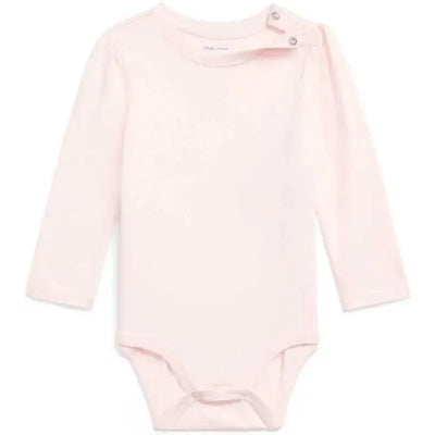 Ralph Lauren Baby - Girl Long-Sleeve Crewneck Bodysuit, Delicate Pink Image 1
