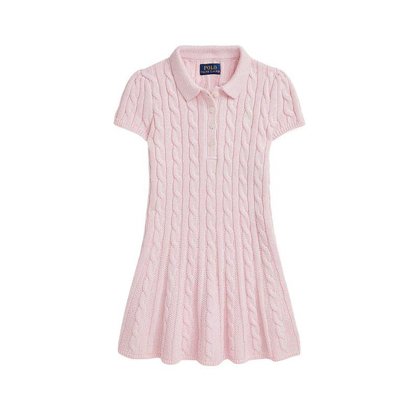 Ralph Lauren Baby - Girl Short Sleeve Cotton Cable Dress Pink