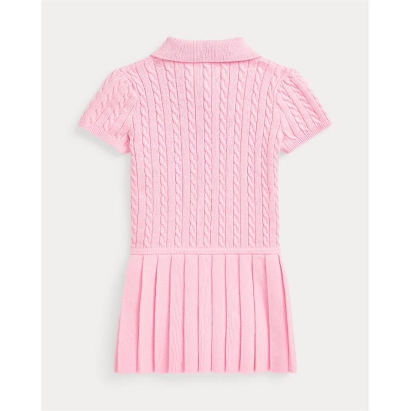 Ralph Lauren Baby - Girl Short-Sleeve Cotton Mini Cable Knit Polo Dress W/ Pleated Skirt | MacroBaby Ralph Lauren Baby - Girl Short-Sleeve Cotton Mini Cable Knit Polo Dress W/ Pleated Skirt | MacroBaby