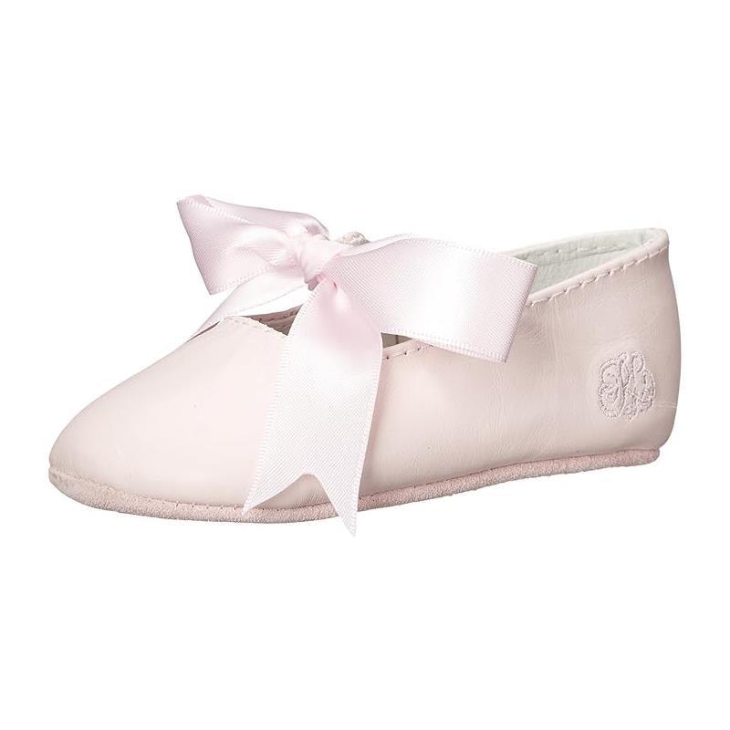 Ralph Lauren Baby - Girls Briley Leather Bow Detail Crib Shoes, Pink Image 1