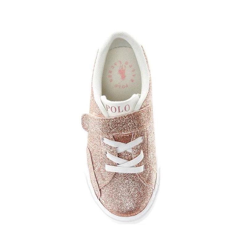 Ralph Lauren Baby - Girls Theron IV Glitter Sneakers, Pink Glitter Image 4