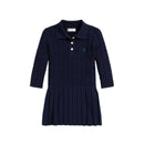Ralph Lauren Baby - Long-Sleeve Combed Cotton Mini Cable Polo Dress, Navy Image 1