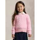 Ralph Lauren Baby Long Sleeve Cotton Cable, Hint Of Pink Image 2