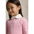 Ralph Lauren Baby Long Sleeve Cotton Cable, Hint Of Pink Image 3