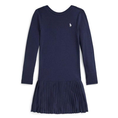 Ralph Lauren Baby Long-Sleeve Cotton Ribbed Knit Scoop Neck Dreshort Sleeve, Newport Navy Image 1