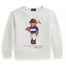 Ralph Lauren Baby Long-Sleeve Graphic Fleece Novelty Polo Bear Sweatshirt, Deckwash White Image 1