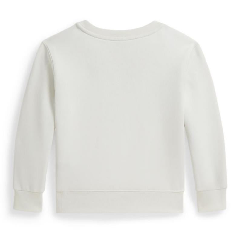 Ralph Lauren Baby Long-Sleeve Graphic Fleece Novelty Polo Bear Sweatshirt, Deckwash White Image 2