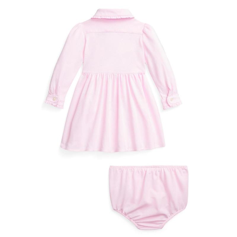 Ralph Lauren Baby - Long-Sleeve Mesh Knit Shirt Dress Image 2