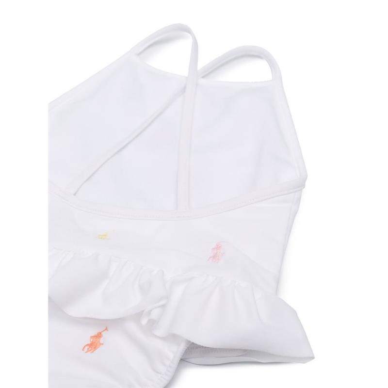 Ralph Lauren Baby - Polo Pony Embroidered Swimsuit, White  Image 2