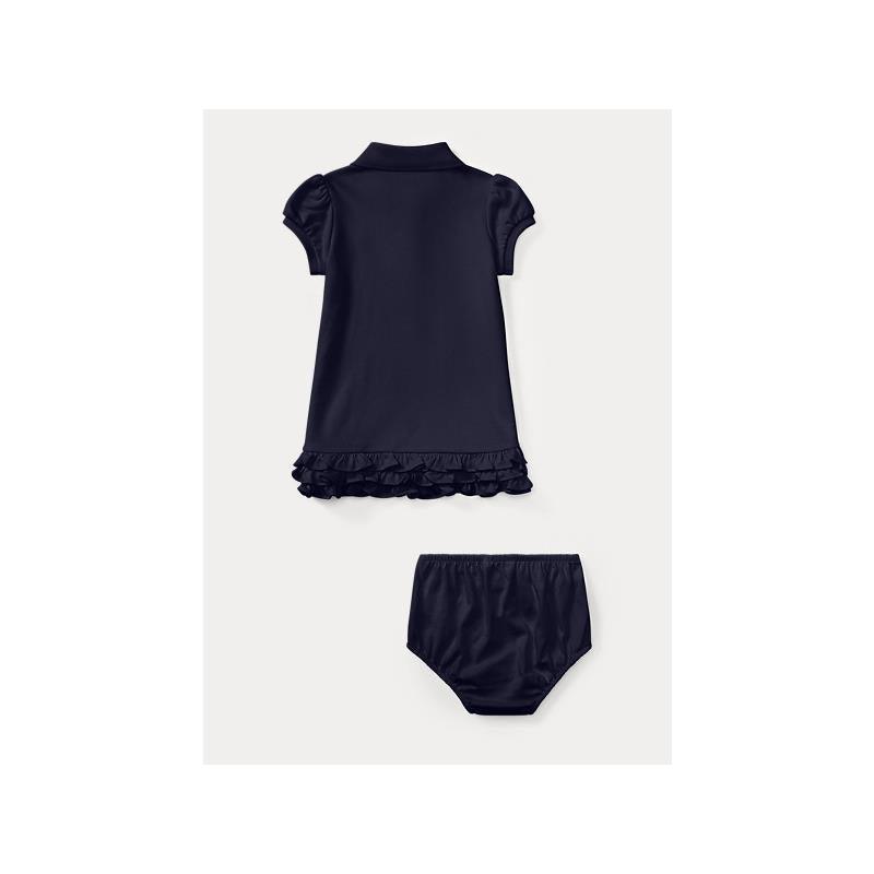 Ralph Lauren - Baby Ruffled Polo Dress & Bloomer-French Navy Image 2