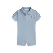 Ralph Lauren Baby Short-Sleeve Basic Mesh Big Pony Polo Shortall, Estate Blue Image 1