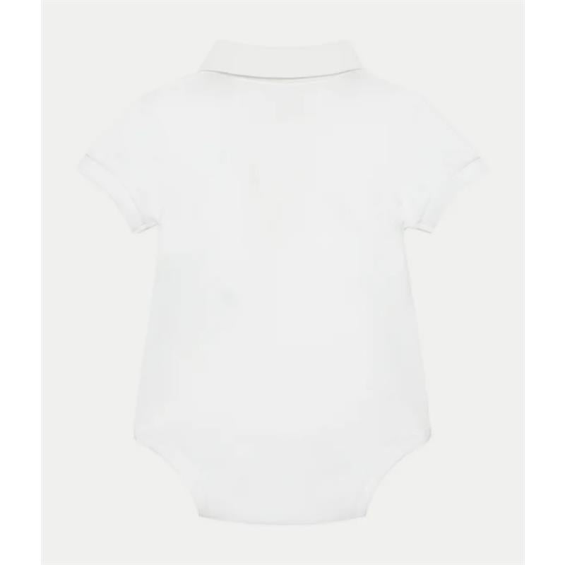 Ralph Lauren Baby - Short-Sleeve Basic Mesh Polo Bodysuit, White Image 2