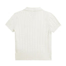 Ralph Lauren Baby Short-Sleeve Combed Cotton Mini Cable Knit Polo, Paper White Image 2