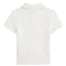 Ralph Lauren Baby Short-Sleeve Cotton Cable-Knit Polo, Deckwash White Image 2