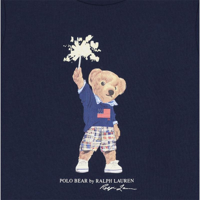 Ralph Lauren Baby - Short-Sleeve Cotton Jersey Novelty Bear Graphic T-Shirt Navy  Image 3