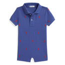 Ralph Lauren Baby Short-Sleeve Mesh Shortall All Over Pony, Liberty Image 1