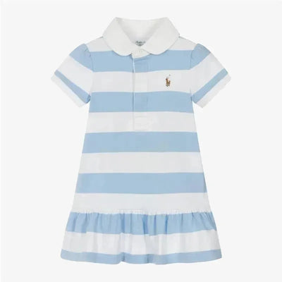 Ralph Lauren Baby - Short-Sleeve Rugby Jersey Knit Polo Peplum Dress Image 1