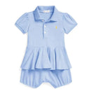 Ralph Lauren Baby - Short-Sleeve Stretch Mesh Polo Peplum Bubble Shortall Image 1
