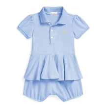 Ralph Lauren Baby - Short-Sleeve Stretch Mesh Polo Peplum Bubble Shortall Image 1