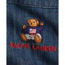 Ralph Lauren Baby - Sleeveless Cotton Twill Denim Bear Overall Dress Image 3
