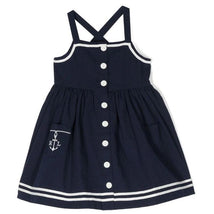 Ralph Lauren Baby - Sleeveless Nautical Seersucker Dress, Navy Image 1