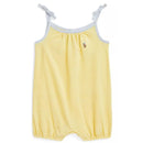 Ralph Lauren Baby - Sleeveless Oxford Mesh Tank Bubble Shortall, Yellow Image 1