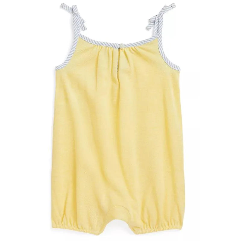 Ralph Lauren Baby - Sleeveless Oxford Mesh Tank Bubble Shortall, Yellow Image 2