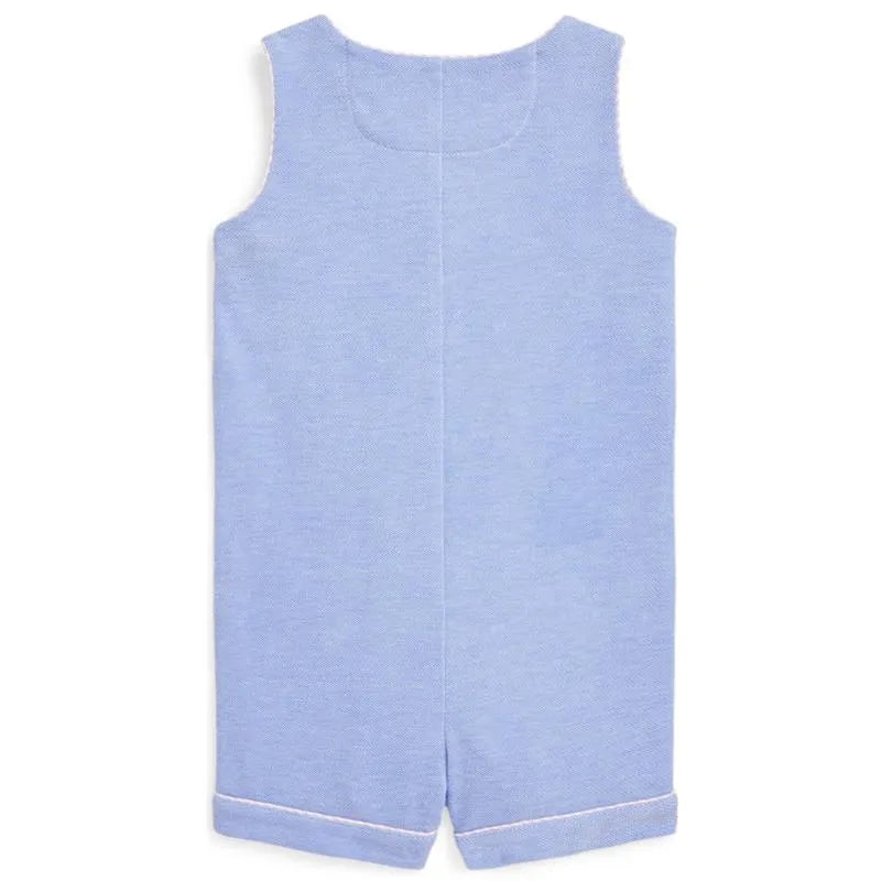 Ralph Lauren Baby - Sleeveless Oxford Mesh Tank Shortall, Blue Image 2
