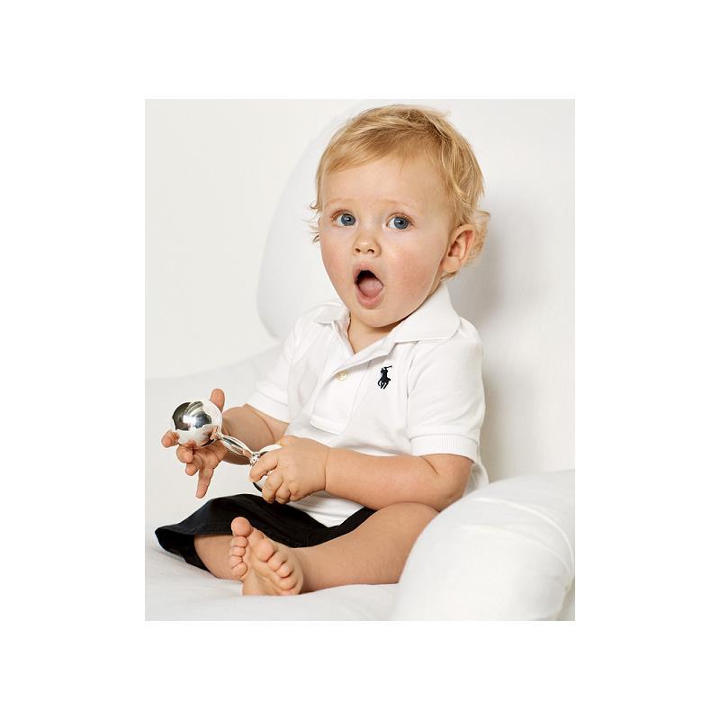 Ralph Lauren Classic White Baby Boy Polo Shirt Image 2