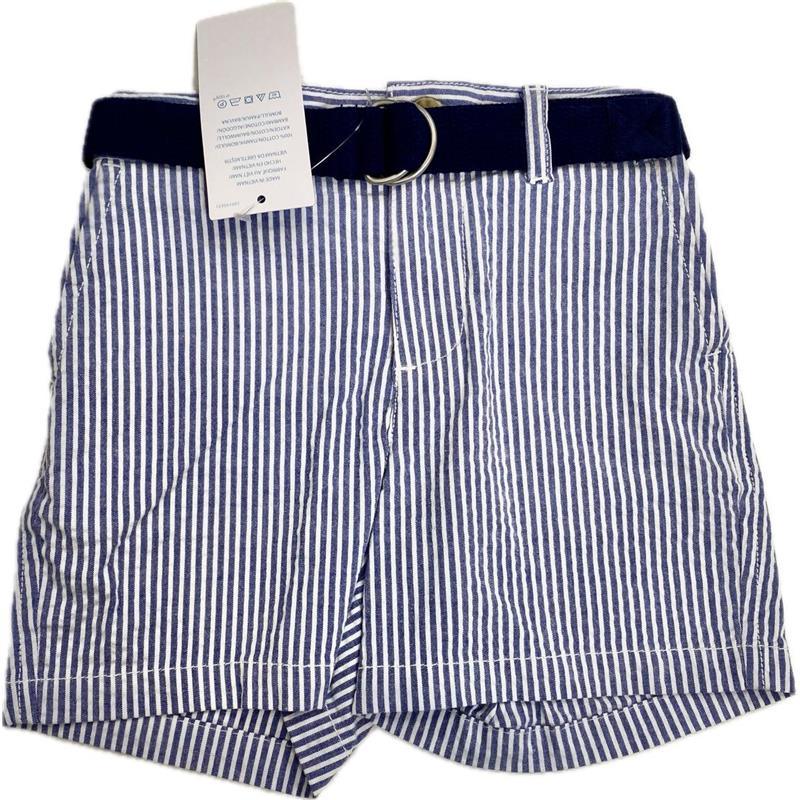Ralph Lauren - Short Sleeve Interlock Knit SportShirt W/ Seersucker Short Set 12M, White Image 3
