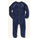 Ralph Lauren Solid Cotton Footed Coverall, French Navy Image 1