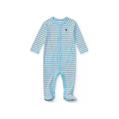 Ralph Lauren Striped Cotton Coverall, Suffield Blue Multi Image 1