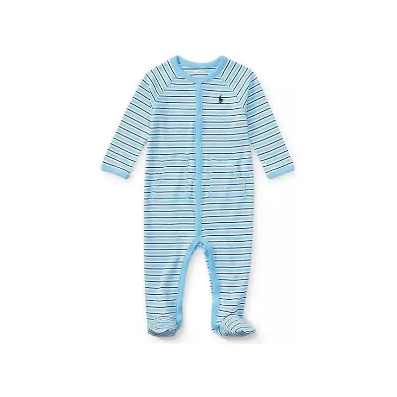 Ralph Lauren Striped Cotton Coverall, Suffield Blue Multi Image 1