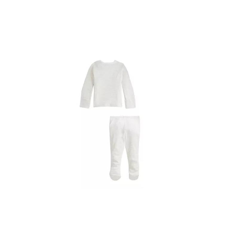 Ralph Lauren - Striped Cotton Top & Pant Set, Oatmeal Heather Image 2