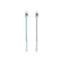 Razbaby - Razzies Silicone Paci/Teether Holder 2Pk, Blue & Grey Image 1