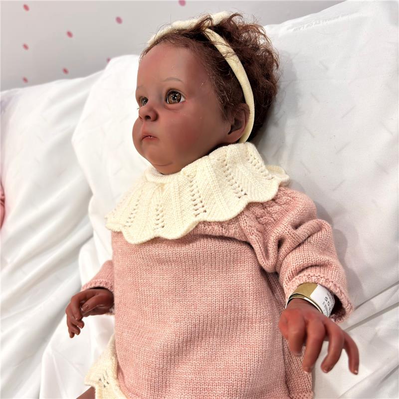 Reborn Baby Doll - African American Vinyl, Gael Image 3