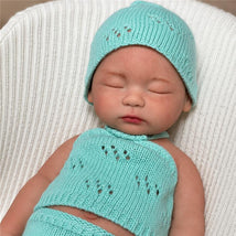 Reborn Baby Doll Baby Reborn Full Silicone 16 Inches, Closed Eyes, No Hair, Chloe Image 1