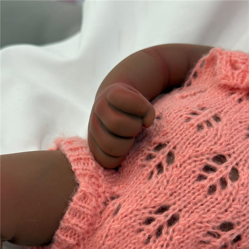 Reborn Baby Doll - Full Silicone Body & Curly Brown Hair Rooted, Sarah Image 2