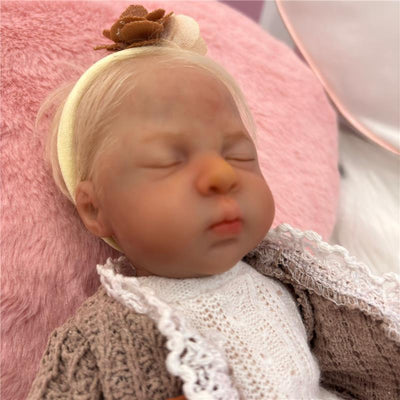 Reborn Baby Doll - Mini White Vinyl & Rooted Hair Image 1