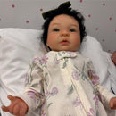 Reborn Baby Doll - White Vinyl & Black Curly Wig, Shyann Image 5