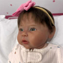Reborn Baby Doll - White Vinyl & Dark Brown Hair, Raven Image 1