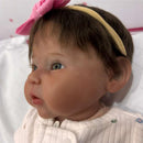 Reborn Baby Doll - White Vinyl & Dark Brown Hair, Raven Image 2