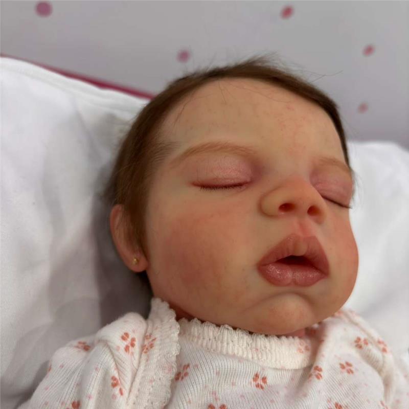 Reborn Baby Doll - White Vinyl, Joanna Sleeping Image 3
