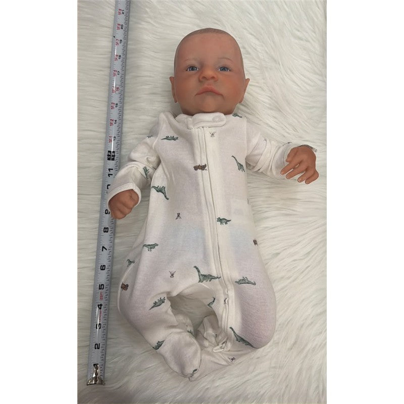 Reborn Baby Doll - White Vinyl & Open Blue Eyes, Levi Image 4