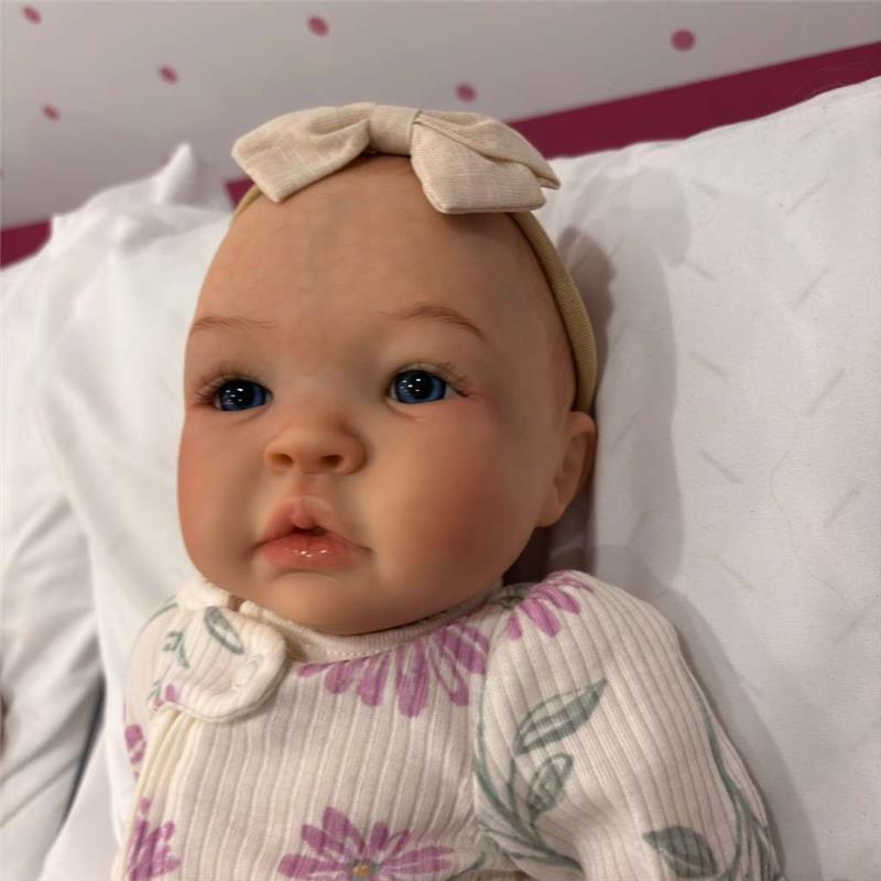 Reborn Baby Doll - White Vinyl & Open Blue Eyes, Mya Image 2