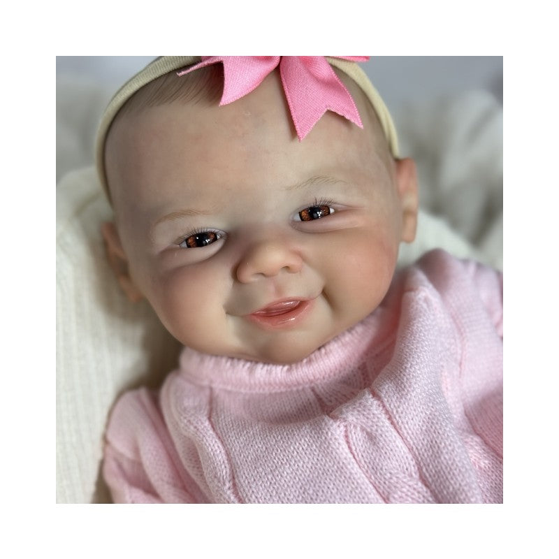 Reborn Baby Doll - White Vinyl, Painted Hair, Open Eyes – Eva  Image 2
