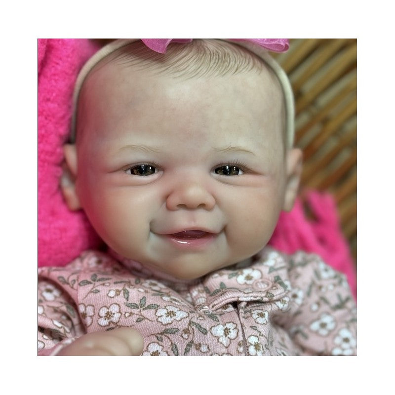 Reborn Baby Doll - White Vinyl, Painted Hair, Open Eyes – Eva  Image 6