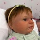 Reborn Baby Doll - White Vinyl & Rooted Black Hair, Tiara Image 3