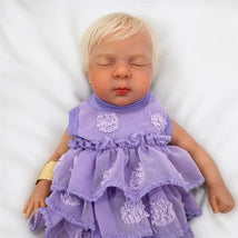 Reborn Baby Doll - White Vinyl & Rooted Blonde Hair, Mini Image 1