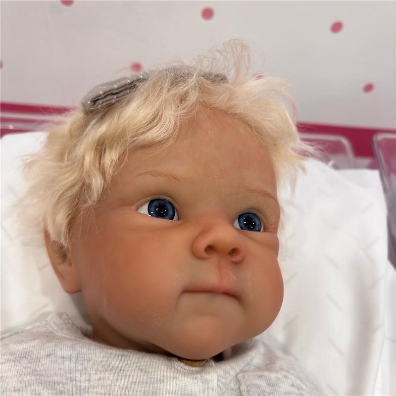 Reborn Baby Doll - White Vinyl & Rooted Blonde Hair, Shyann Image 3